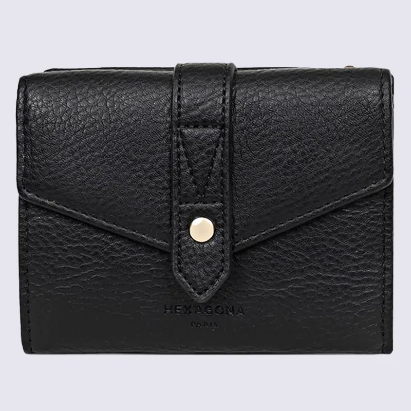 Portefeuille Hexagona, portefeuille femme noir| Igert Chaussure&Maroquinerie