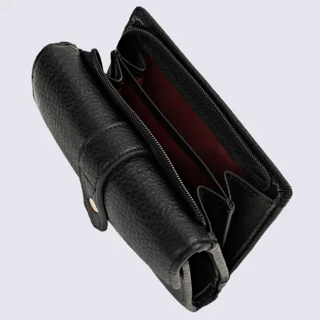 Portefeuille Hexagona, portefeuille femme noir| Igert Chaussure&Maroquinerie